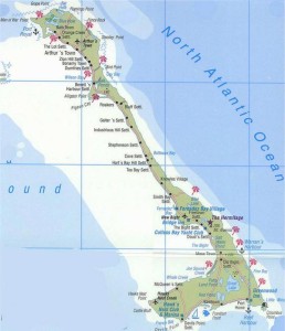 Map of Cat Island, Bahamas