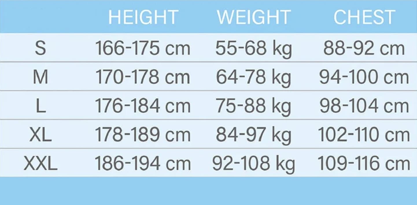 seac wetsuit size chart scuba